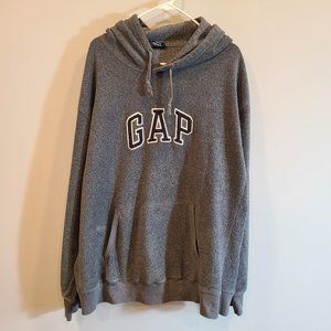 GAP VTG Hoodie Fleece Pullover Gray Mens XXL Y2K